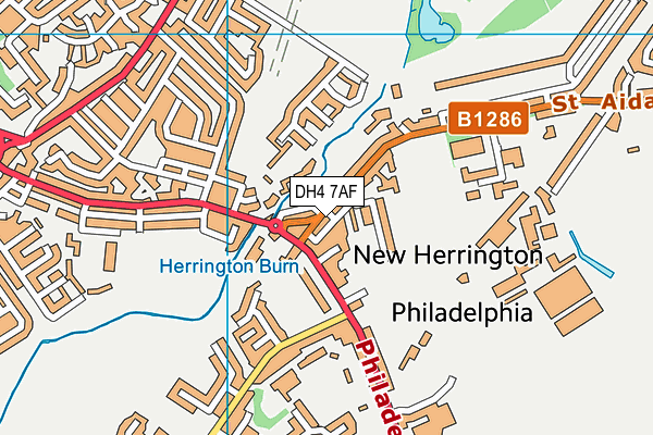 DH4 7AF map - OS VectorMap District (Ordnance Survey)