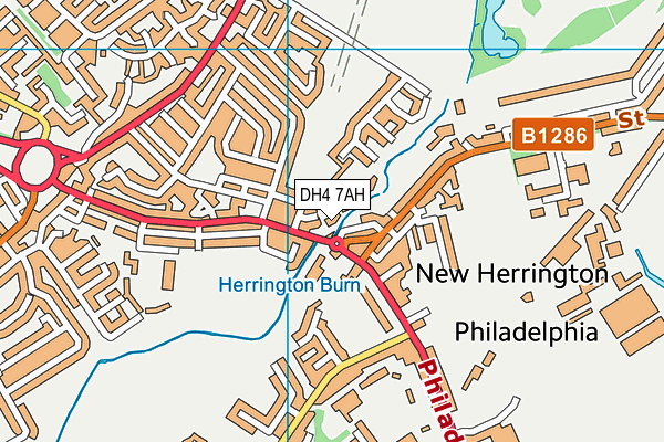 DH4 7AH map - OS VectorMap District (Ordnance Survey)