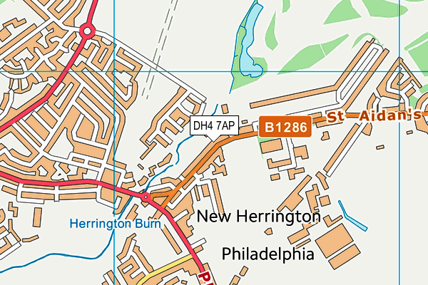 DH4 7AP map - OS VectorMap District (Ordnance Survey)