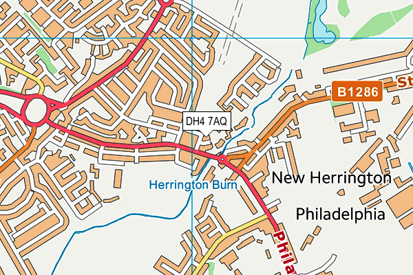 DH4 7AQ map - OS VectorMap District (Ordnance Survey)