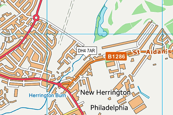 DH4 7AR map - OS VectorMap District (Ordnance Survey)