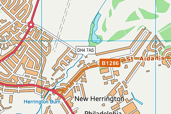 DH4 7AS map - OS VectorMap District (Ordnance Survey)