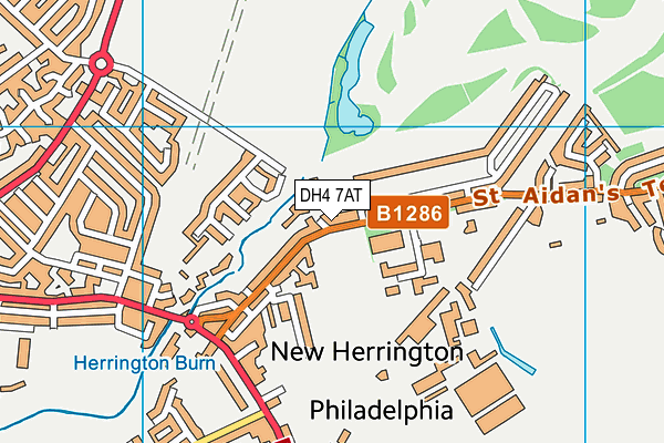 DH4 7AT map - OS VectorMap District (Ordnance Survey)