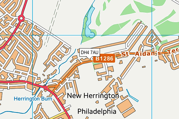 DH4 7AU map - OS VectorMap District (Ordnance Survey)