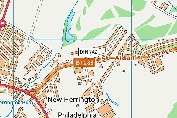 DH4 7AZ map - OS VectorMap District (Ordnance Survey)