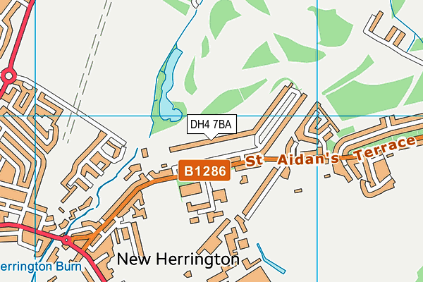 DH4 7BA map - OS VectorMap District (Ordnance Survey)