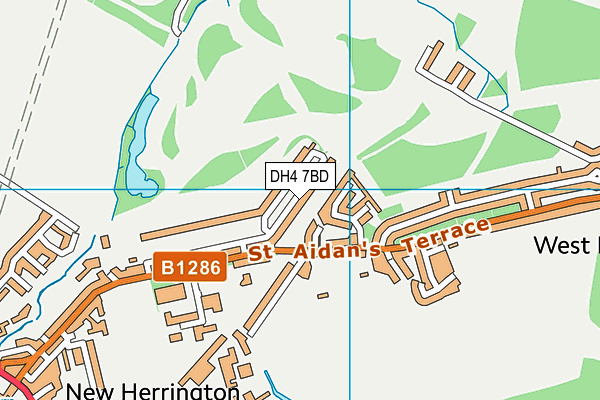 DH4 7BD map - OS VectorMap District (Ordnance Survey)