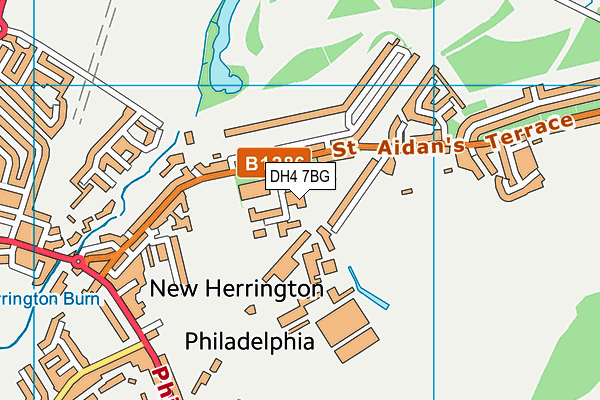 DH4 7BG map - OS VectorMap District (Ordnance Survey)