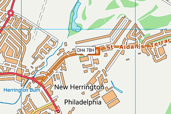 DH4 7BH map - OS VectorMap District (Ordnance Survey)