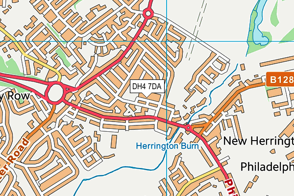 DH4 7DA map - OS VectorMap District (Ordnance Survey)