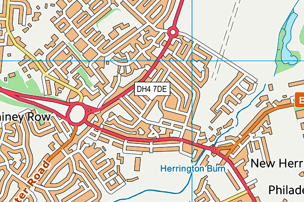 DH4 7DE map - OS VectorMap District (Ordnance Survey)