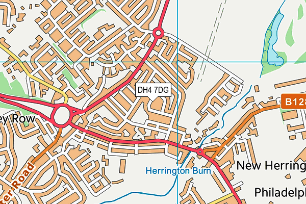 DH4 7DG map - OS VectorMap District (Ordnance Survey)