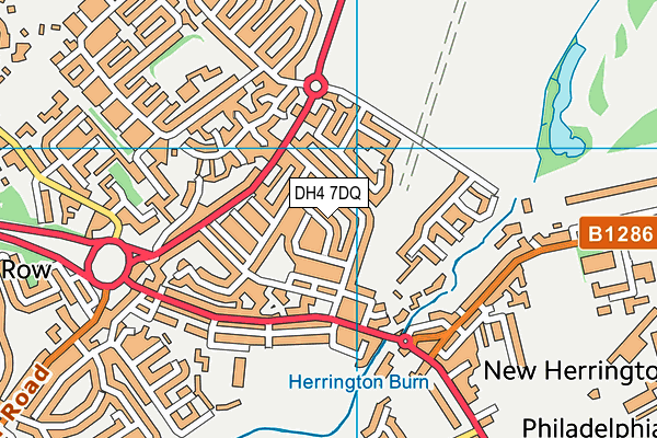 DH4 7DQ map - OS VectorMap District (Ordnance Survey)