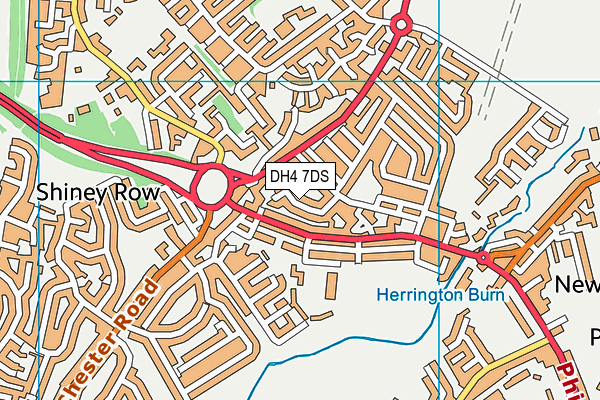 DH4 7DS map - OS VectorMap District (Ordnance Survey)