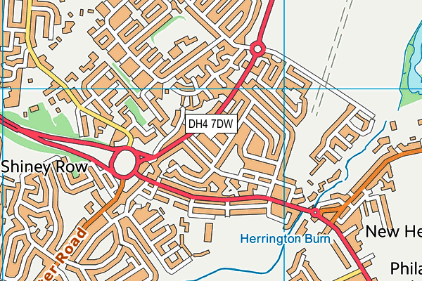 DH4 7DW map - OS VectorMap District (Ordnance Survey)