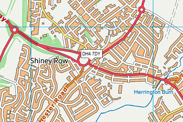 DH4 7DY map - OS VectorMap District (Ordnance Survey)