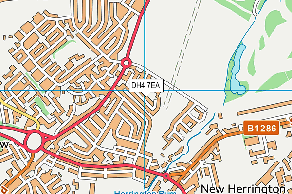 DH4 7EA map - OS VectorMap District (Ordnance Survey)