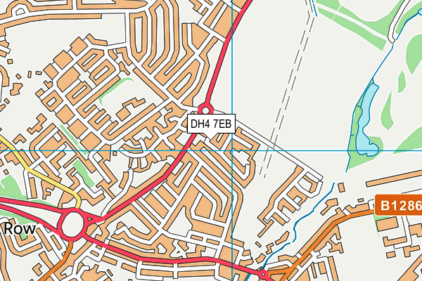 DH4 7EB map - OS VectorMap District (Ordnance Survey)