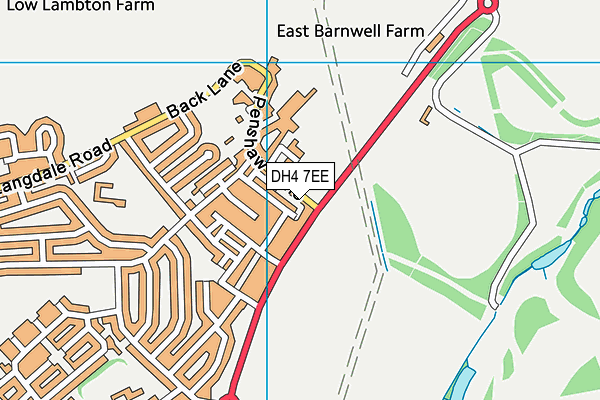 DH4 7EE map - OS VectorMap District (Ordnance Survey)