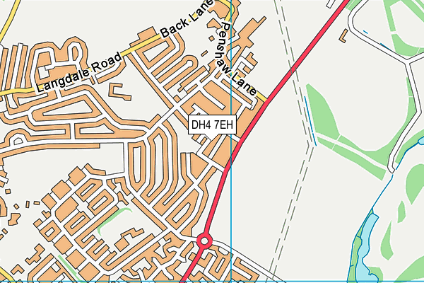 DH4 7EH map - OS VectorMap District (Ordnance Survey)