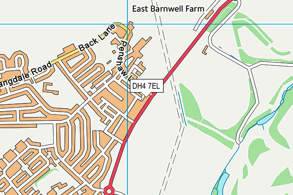 DH4 7EL map - OS VectorMap District (Ordnance Survey)