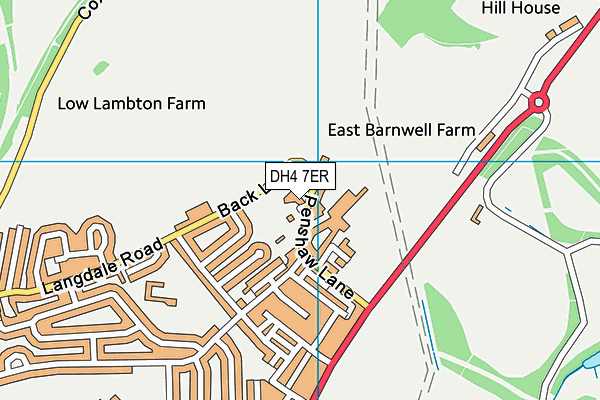 DH4 7ER map - OS VectorMap District (Ordnance Survey)