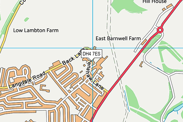 DH4 7ES map - OS VectorMap District (Ordnance Survey)