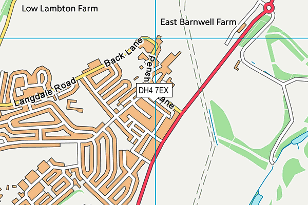 DH4 7EX map - OS VectorMap District (Ordnance Survey)