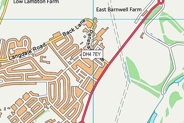 DH4 7EY map - OS VectorMap District (Ordnance Survey)