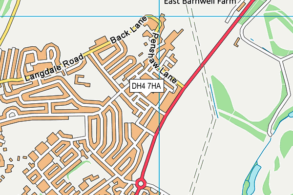 DH4 7HA map - OS VectorMap District (Ordnance Survey)