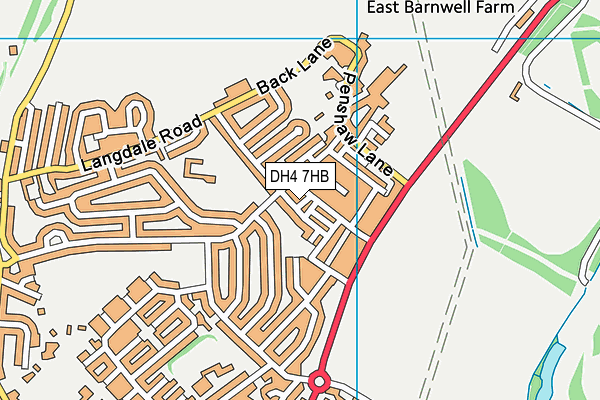 DH4 7HB map - OS VectorMap District (Ordnance Survey)