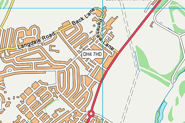 DH4 7HD map - OS VectorMap District (Ordnance Survey)