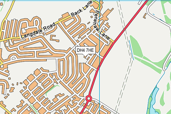 DH4 7HE map - OS VectorMap District (Ordnance Survey)