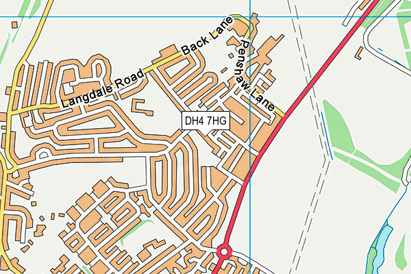 DH4 7HG map - OS VectorMap District (Ordnance Survey)