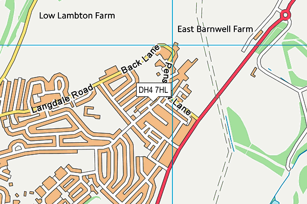 DH4 7HL map - OS VectorMap District (Ordnance Survey)