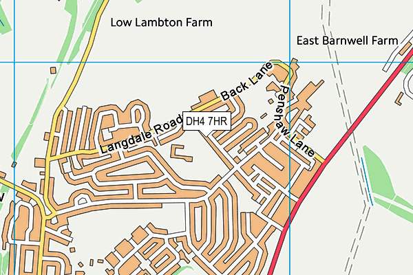 DH4 7HR map - OS VectorMap District (Ordnance Survey)