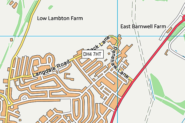 DH4 7HT map - OS VectorMap District (Ordnance Survey)