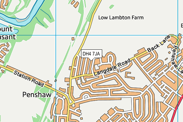 DH4 7JA map - OS VectorMap District (Ordnance Survey)