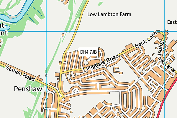 DH4 7JB map - OS VectorMap District (Ordnance Survey)
