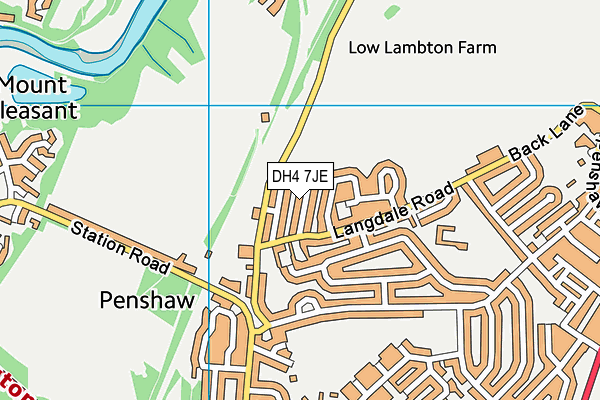 DH4 7JE map - OS VectorMap District (Ordnance Survey)