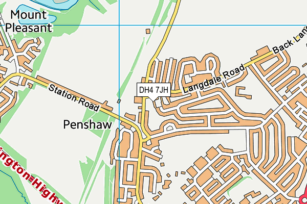 DH4 7JH map - OS VectorMap District (Ordnance Survey)