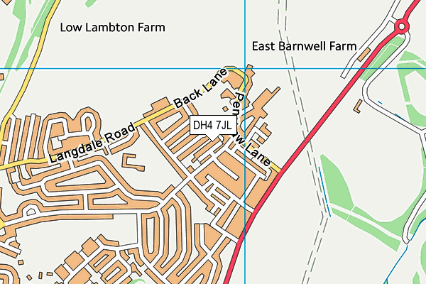 DH4 7JL map - OS VectorMap District (Ordnance Survey)