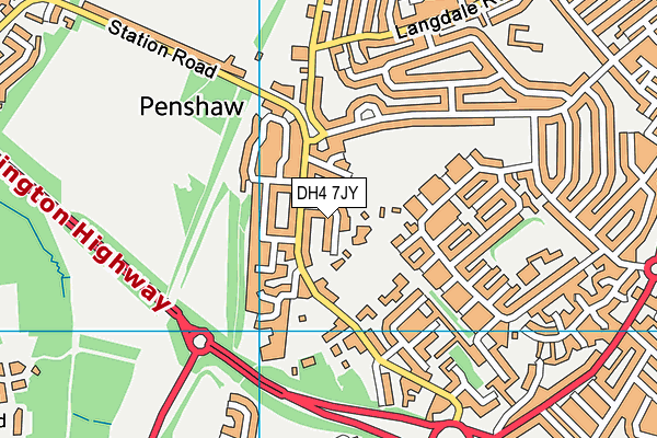 DH4 7JY map - OS VectorMap District (Ordnance Survey)