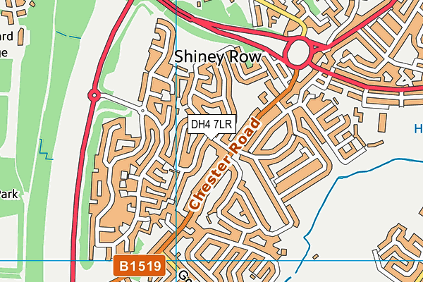 DH4 7LR map - OS VectorMap District (Ordnance Survey)