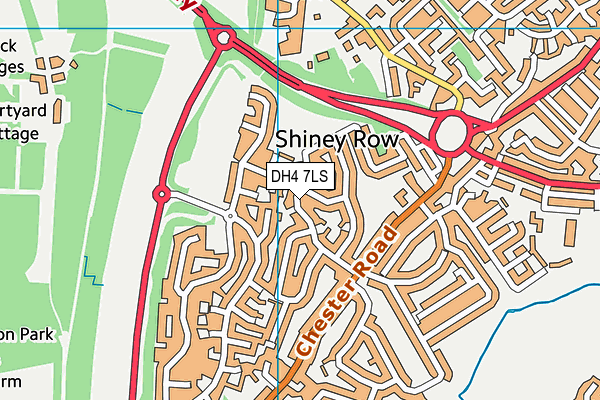 DH4 7LS map - OS VectorMap District (Ordnance Survey)