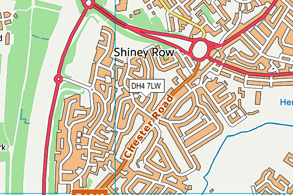 DH4 7LW map - OS VectorMap District (Ordnance Survey)