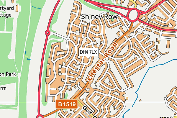 DH4 7LX map - OS VectorMap District (Ordnance Survey)