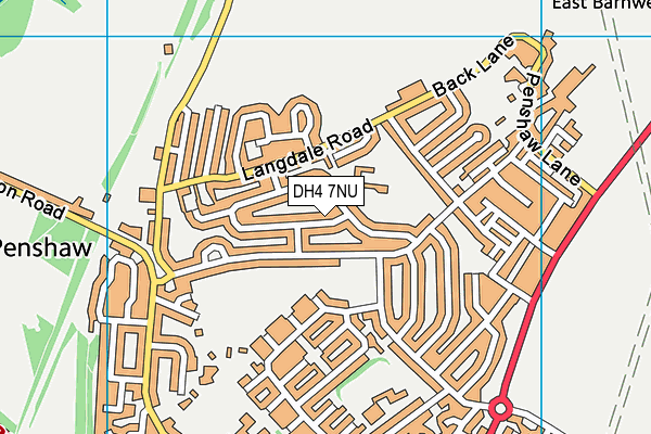 DH4 7NU map - OS VectorMap District (Ordnance Survey)