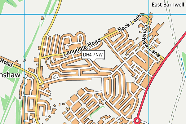 DH4 7NW map - OS VectorMap District (Ordnance Survey)