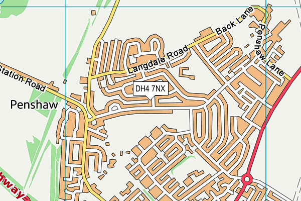 DH4 7NX map - OS VectorMap District (Ordnance Survey)